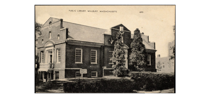 Undated photo of the Millbury Public Library. Photo courtesy Digital Commonwealth